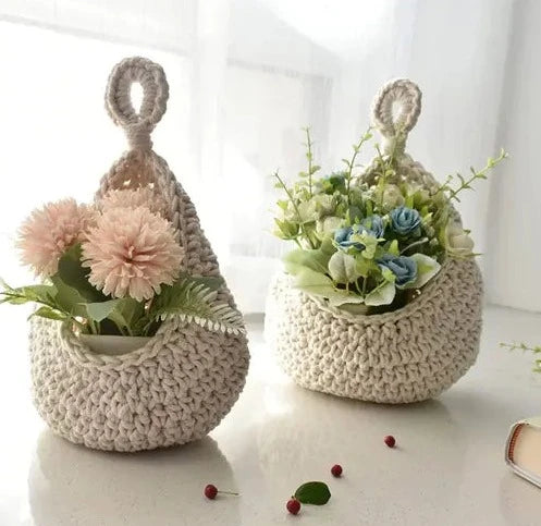 Cute Macrame Hanging Planter For Terrace Set Of 2 - Leechoo